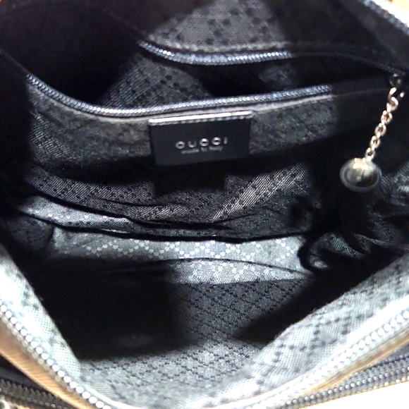 GUCCI Authentic Bamboo Black Classic Nylon Shoulder Bag 000 2058 0509 EUC!! - Picture 6 of 16